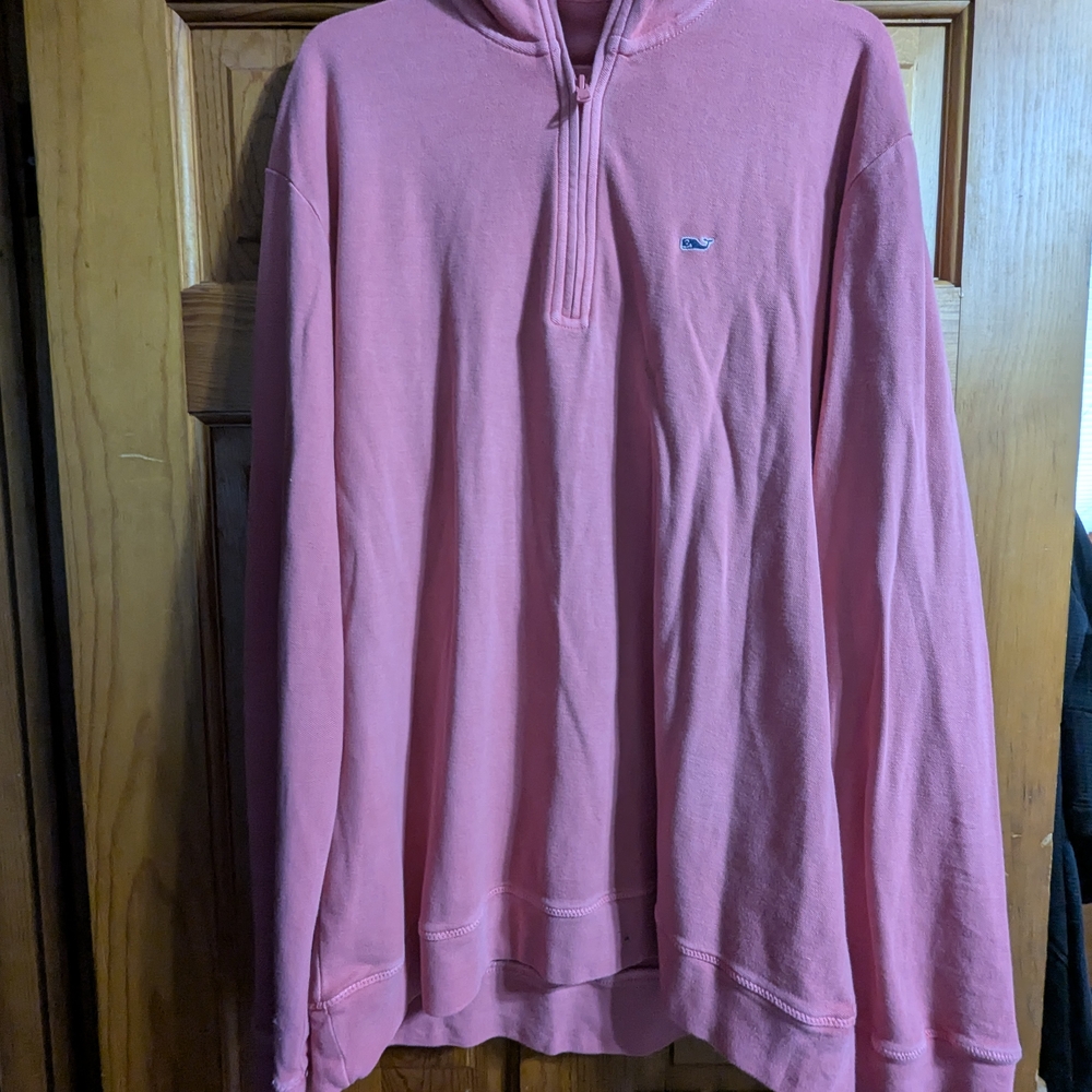 Vineyard Vines Pink Quarter-Zip Pullover XL